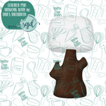 Roasting Marshmallow on a Stick Cookie Cutter with PNG Images to Match - Hand Drawn Graphics for Edible Ink Printers