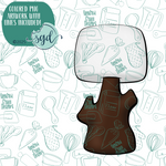 Roasting Marshmallow on a Stick Cookie Cutter with PNG Images to Match - Hand Drawn Graphics for Edible Ink Printers