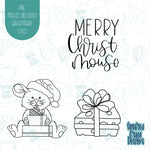 Merry Christ-Mouse Christmas cookie cutter set of 3 with png images for edible ink printers including Eddie