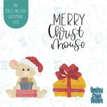 Merry Christ-Mouse Christmas cookie cutter set of 3 with png images for edible ink printers including Eddie