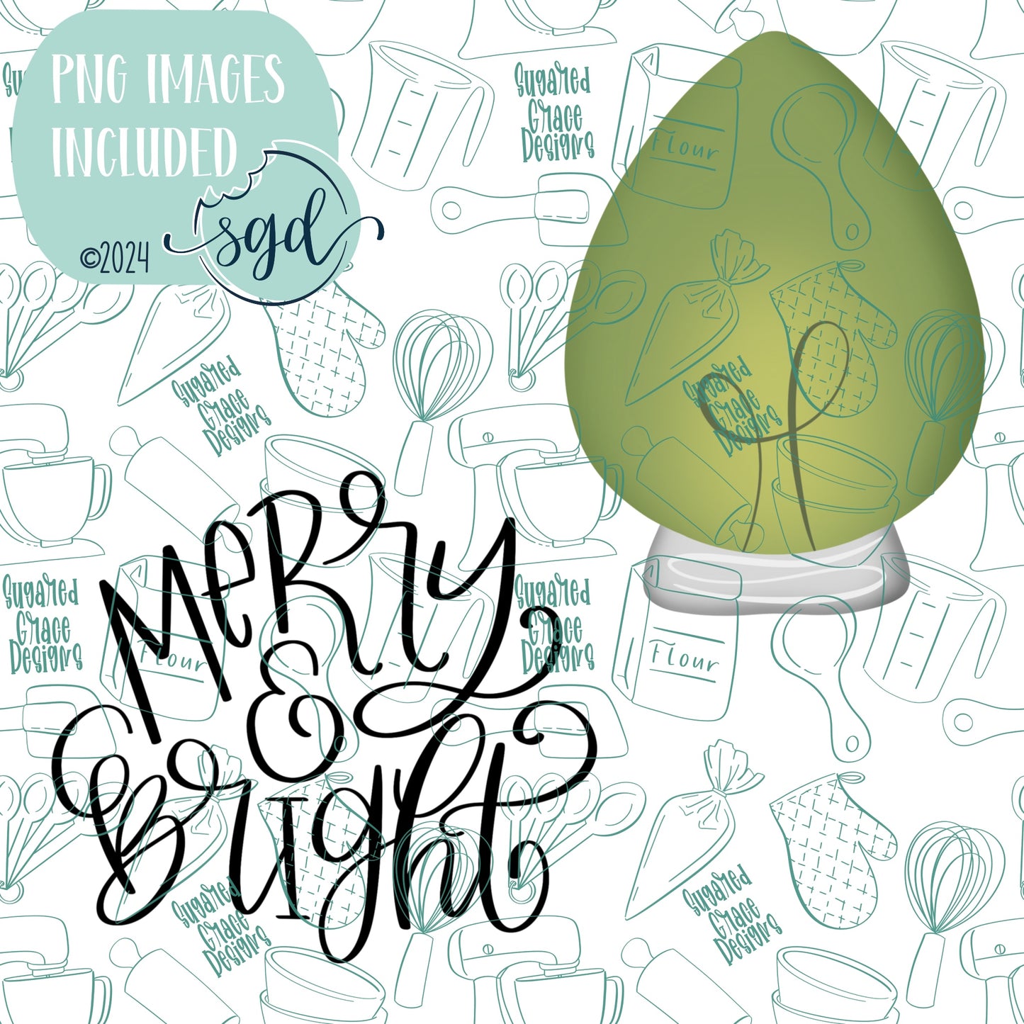 Merry and Bright Cookie Cutter STL Files Set of 2 with PNG Images to Match - For 3D Printing and Edible Ink Printers