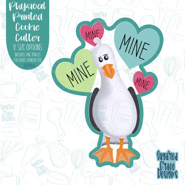 Valentines Day Mine Pelican cookie cutter with png images for edible ink printers including Eddie