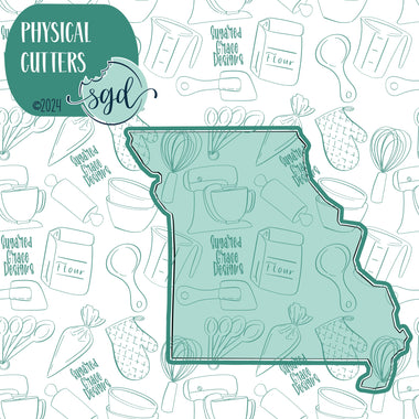 Missouri State Cookie Cutter with PNG Images to Match - Hand Drawn Graphics for Edible Ink Printers - United States Shape