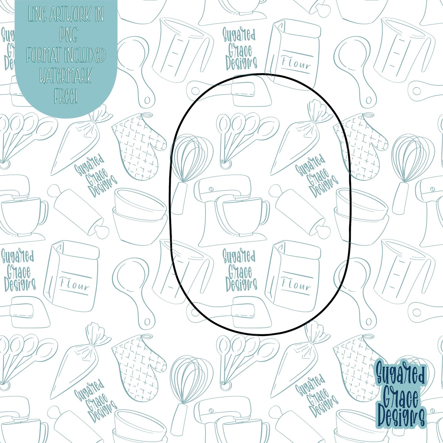 Modern Oval Egg Shape Plaque Cookie Cutter STL Files for 3D Printing with Matching Printable PNG Images for Edible Ink Printers Including Eddie