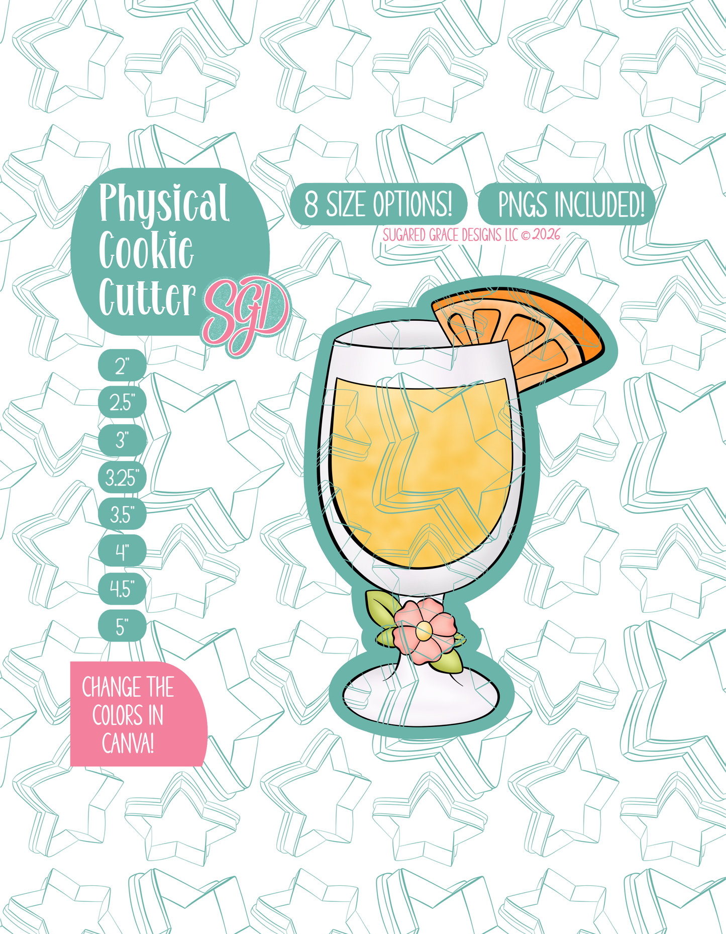 Mimosa Cookie Cutter with matching PNG