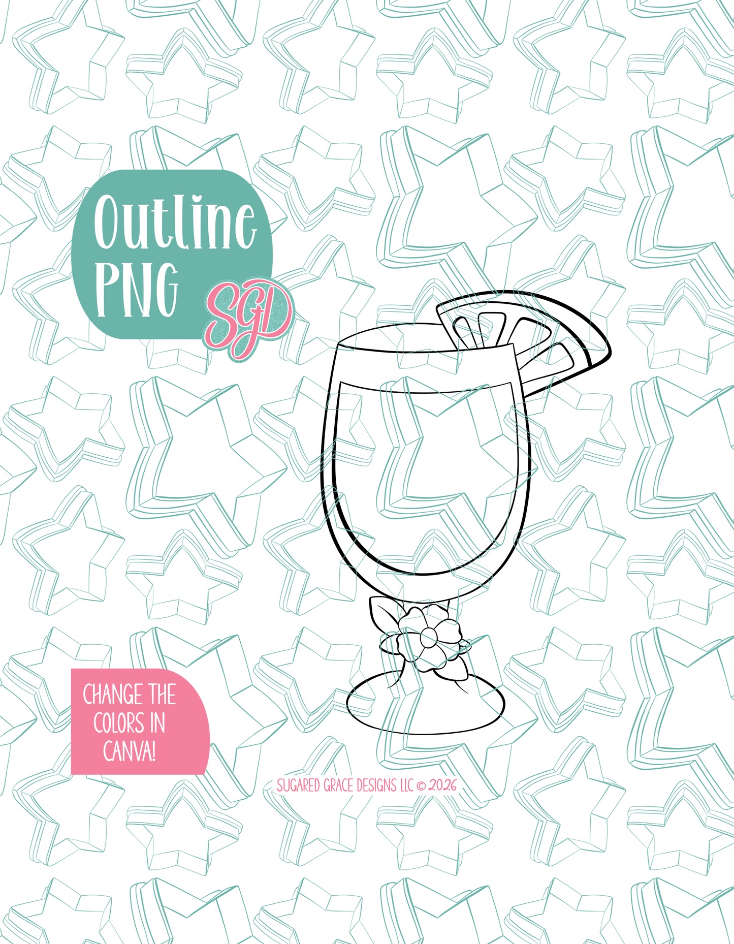 Mimosa Cookie Cutter with matching PNG