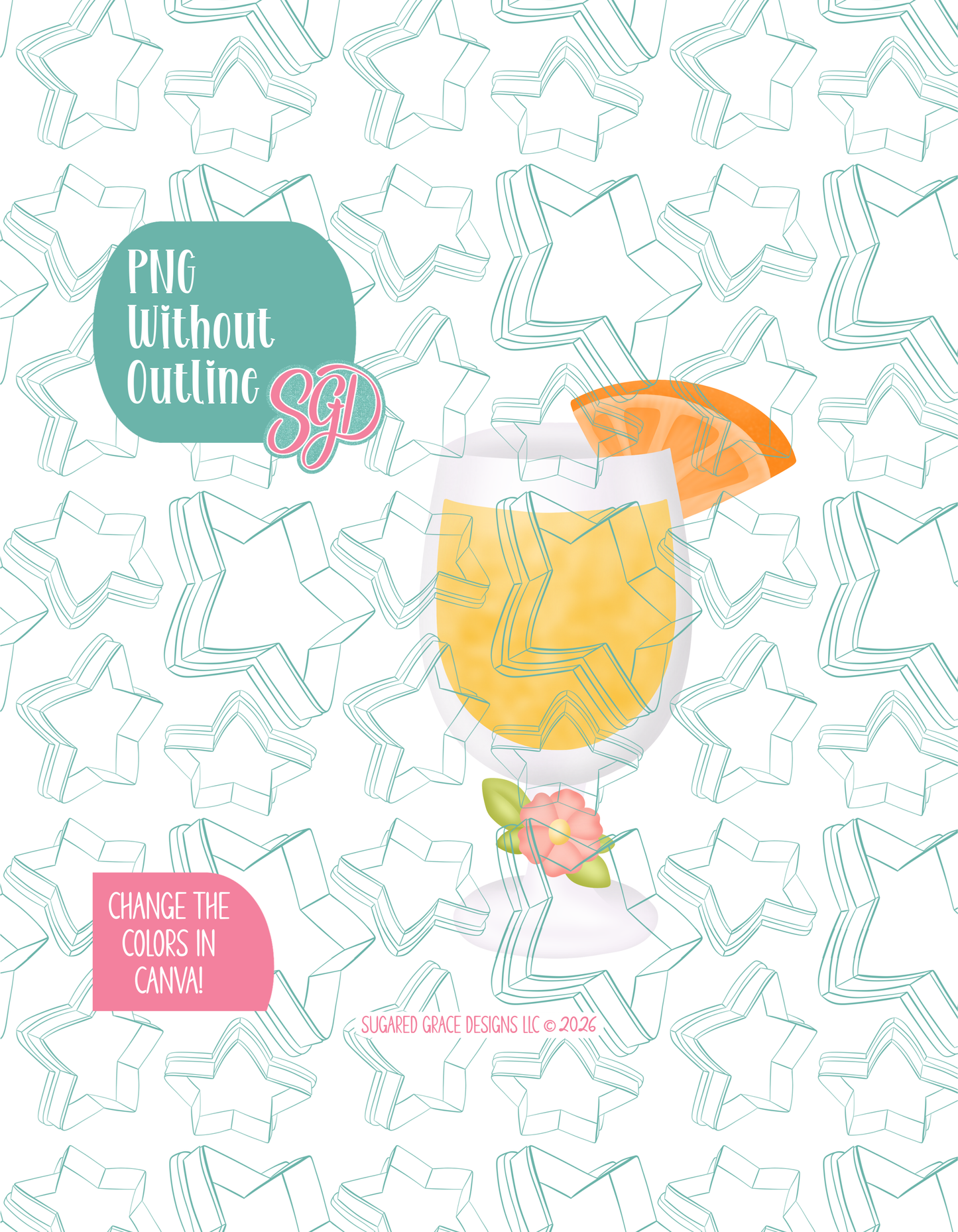 Mimosa Cookie Cutter with matching PNG