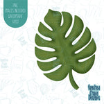 Monstera Leaf Cookie Cutter with Matching PNG Images for Edible Ink Printers Including Eddie