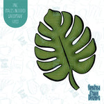 Monstera Leaf Cookie Cutter with Matching PNG Images for Edible Ink Printers Including Eddie