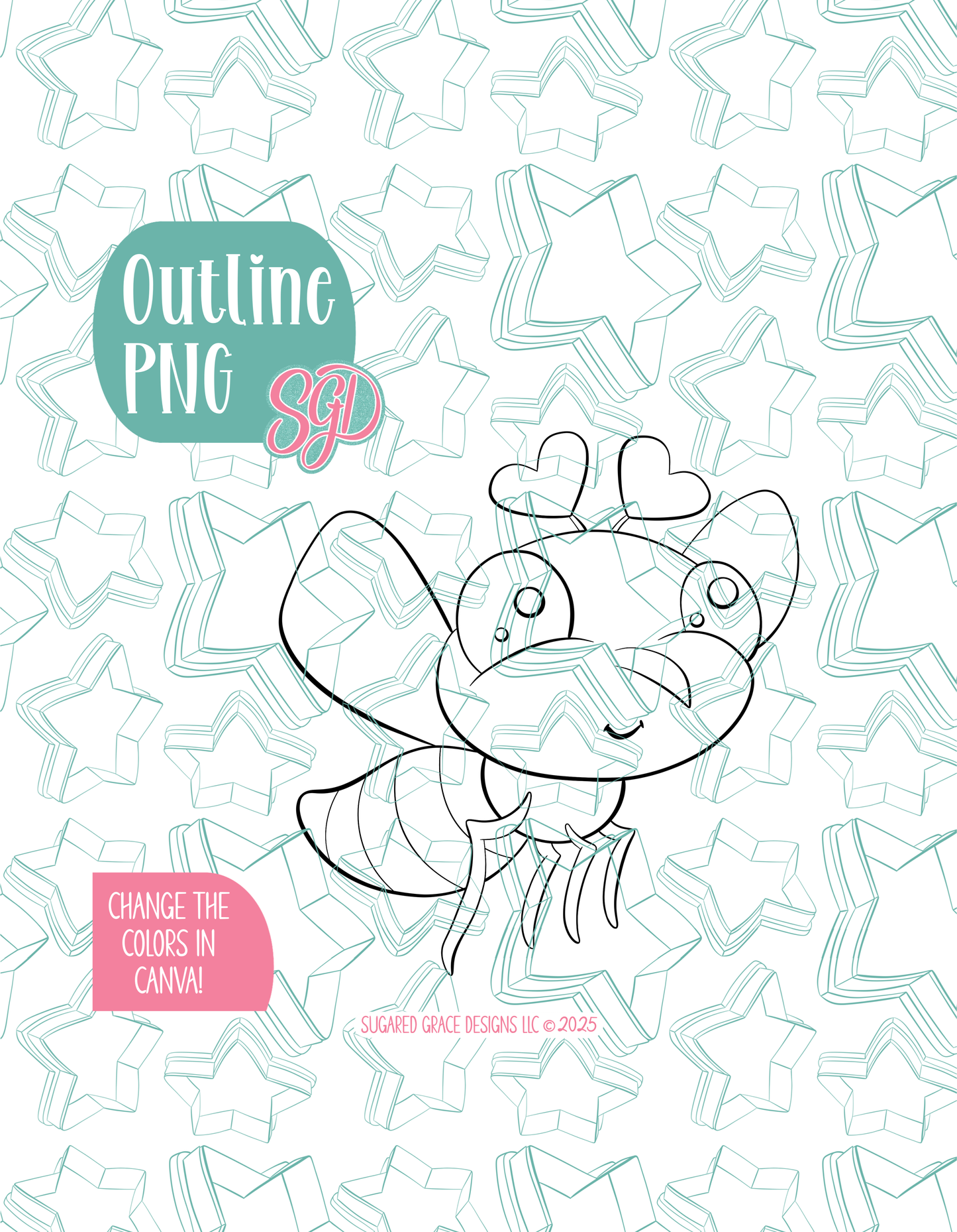 Mosquito Love bug Cookie Cutter with matching PNG