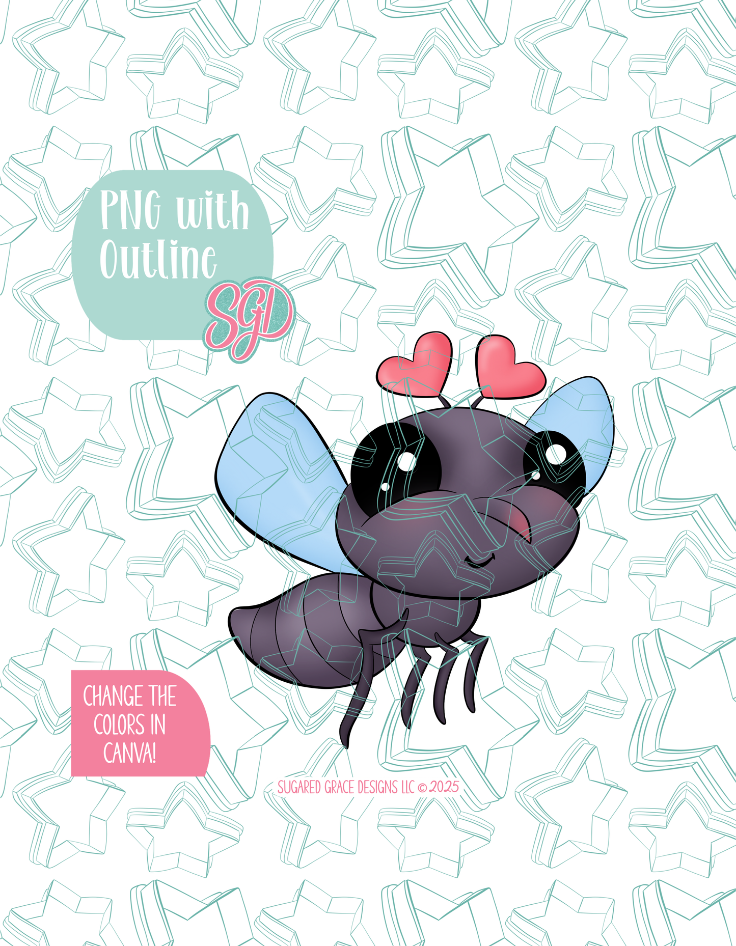 Mosquito Love Bug Cookie Cutter STL and PNG set