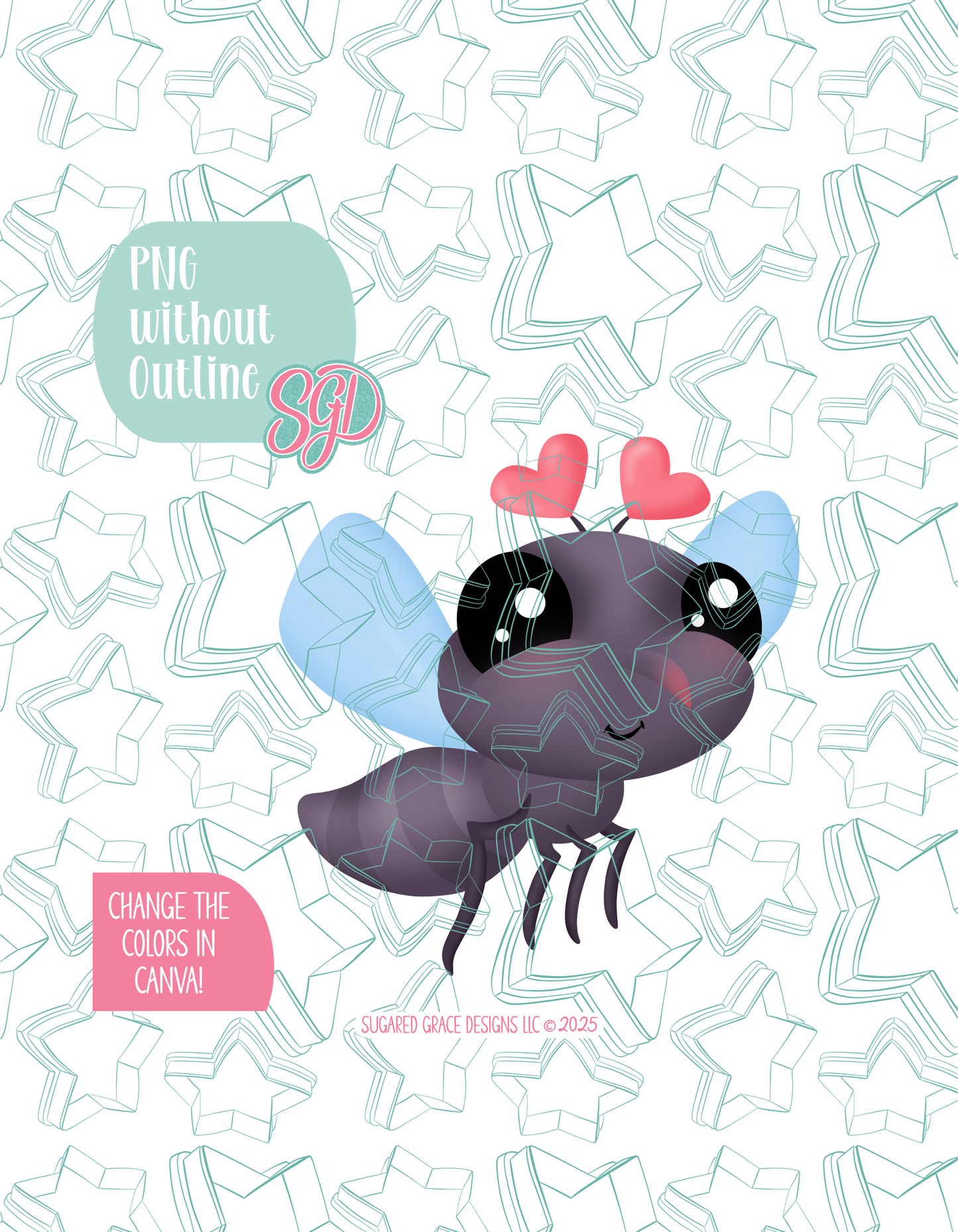 Mosquito Love Bug Cookie Cutter STL and PNG set