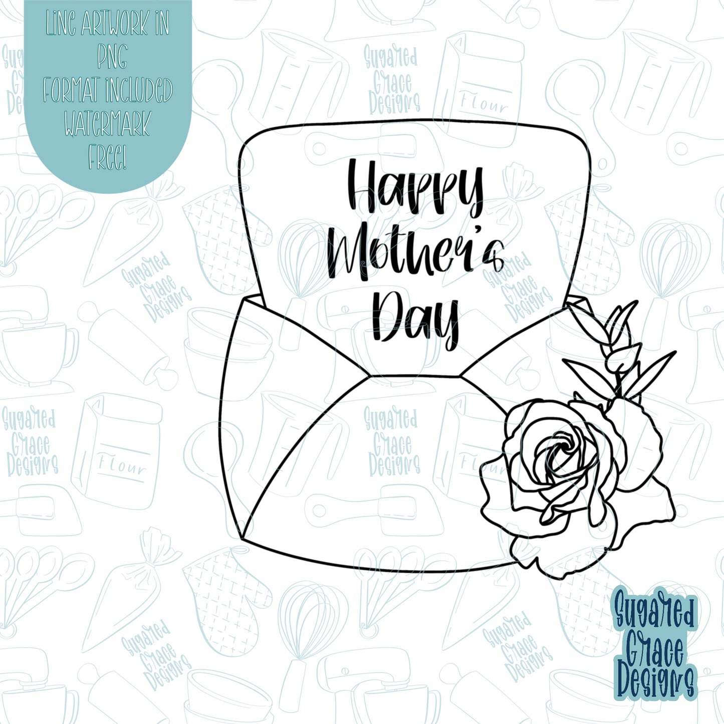 Mother's Day Letter Cookie Cutter STL Files for 3d Printers with Matching Printable PNG Images for Edible Ink Printers Including Eddie