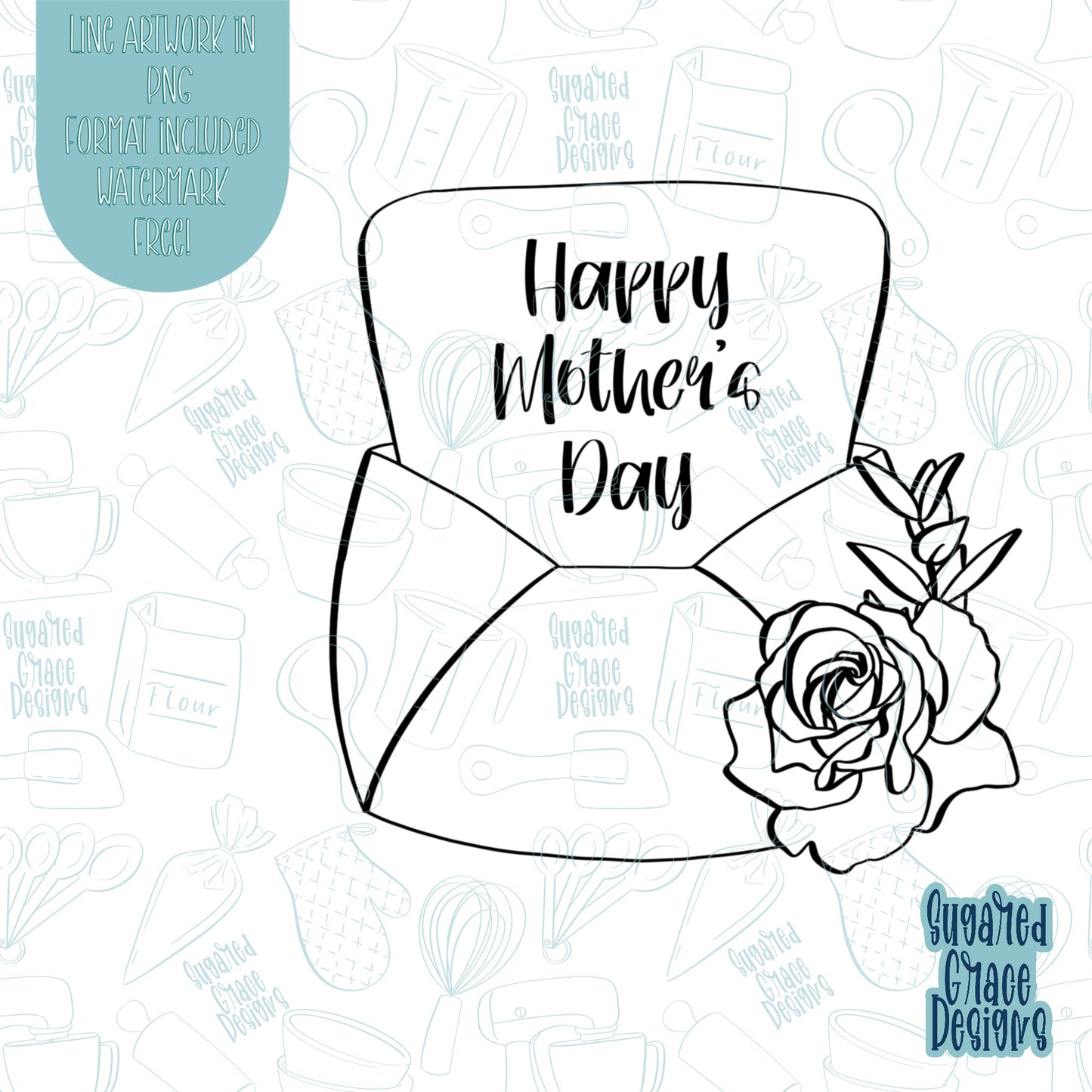 Mother's Day Letter Cookie Cutter STL Files for 3d Printers with Matching Printable PNG Images for Edible Ink Printers Including Eddie