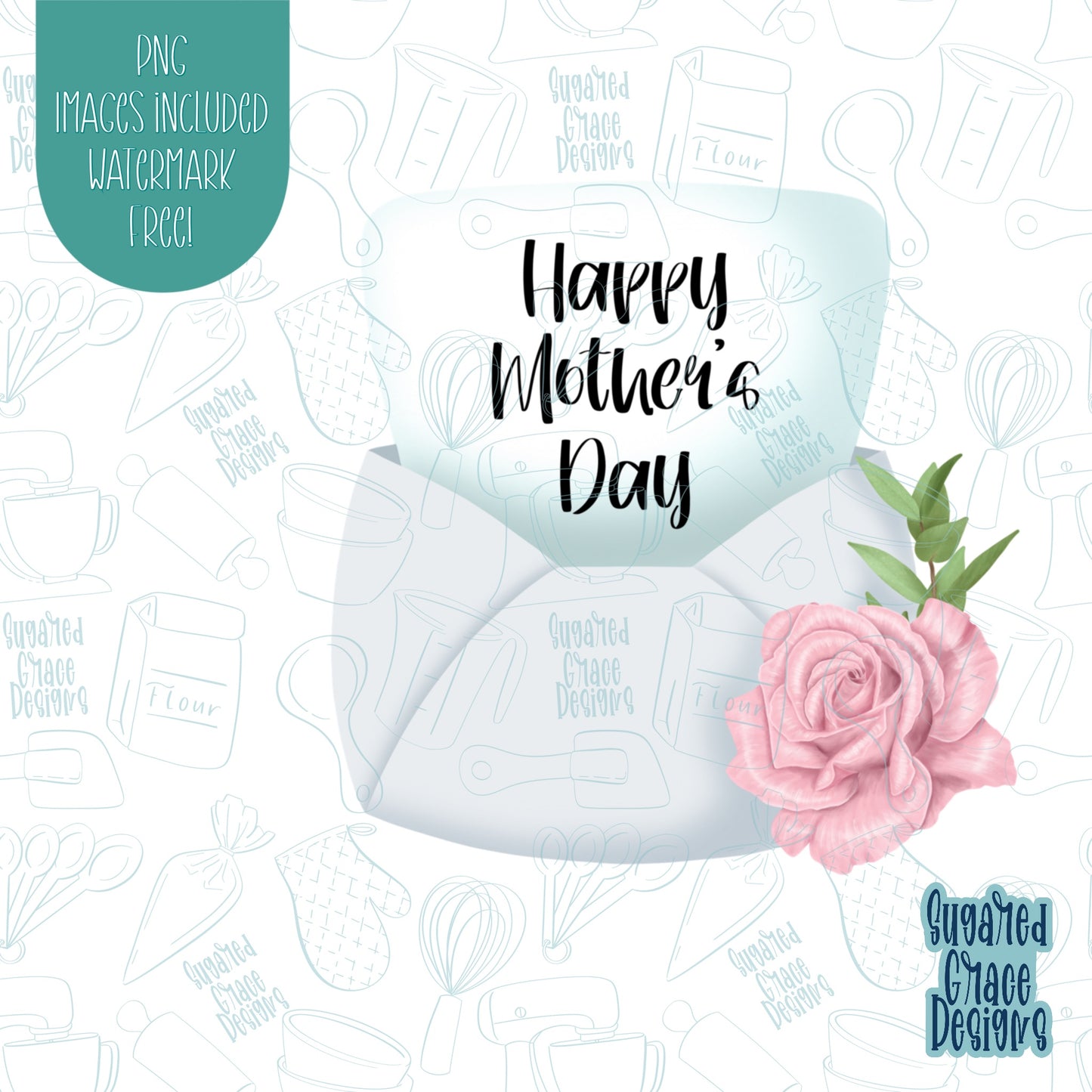 Mother's Day Letter Cookie Cutter Plaque with Matching PNG Images for Edible Ink Printers Including Eddie