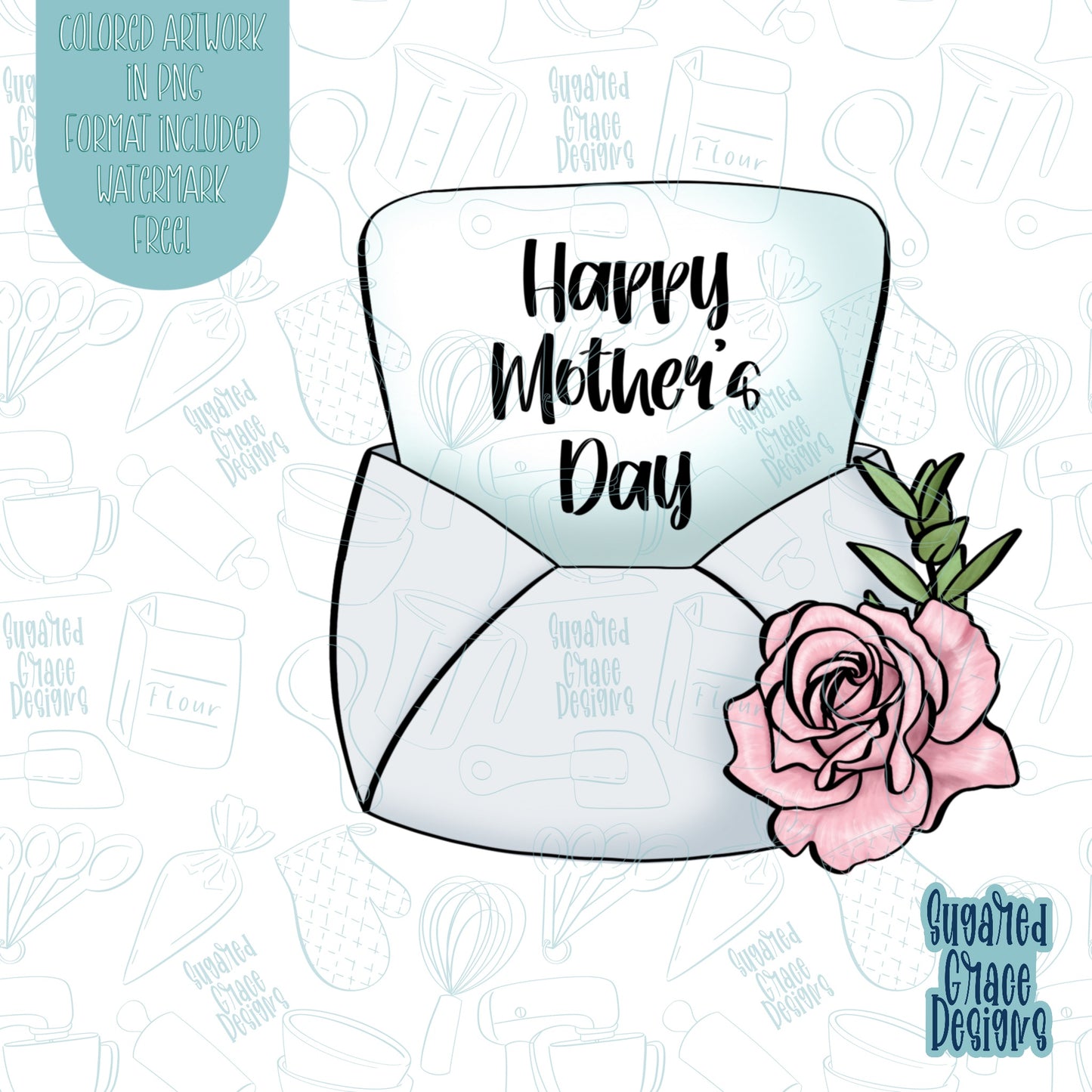 Mother's Day Letter Cookie Cutter STL Files for 3d Printers with Matching Printable PNG Images for Edible Ink Printers Including Eddie