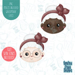 Mrs clause cookie cutter with png images for edible ink printers including Eddie