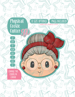 Mrs Claus Cookie Cutter with PNG Images to Match - Hand Drawn Graphics for Edible Ink Printers