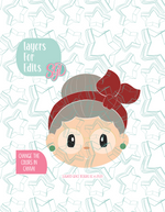 Editable Mrs Claus Cookie Cutter STL File with PNG Images to Match - For 3D Printing and Edible Ink Printers