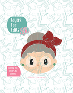 Mrs Claus Cookie Cutter with PNG Images to Match - Hand Drawn Graphics for Edible Ink Printers