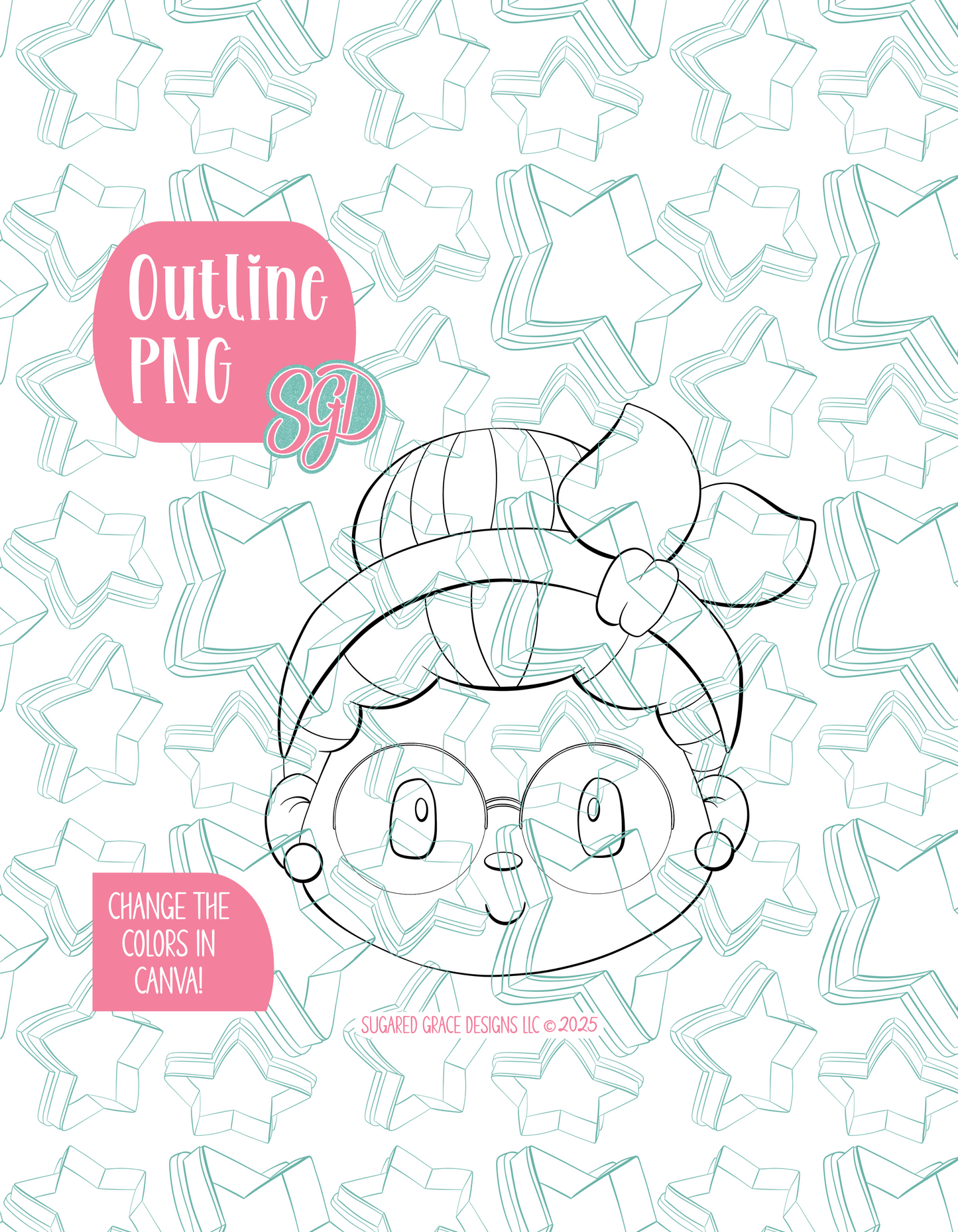 Mrs Claus PNG Image Set for Edible Ink Printers - Hand Drawn Editable Graphic