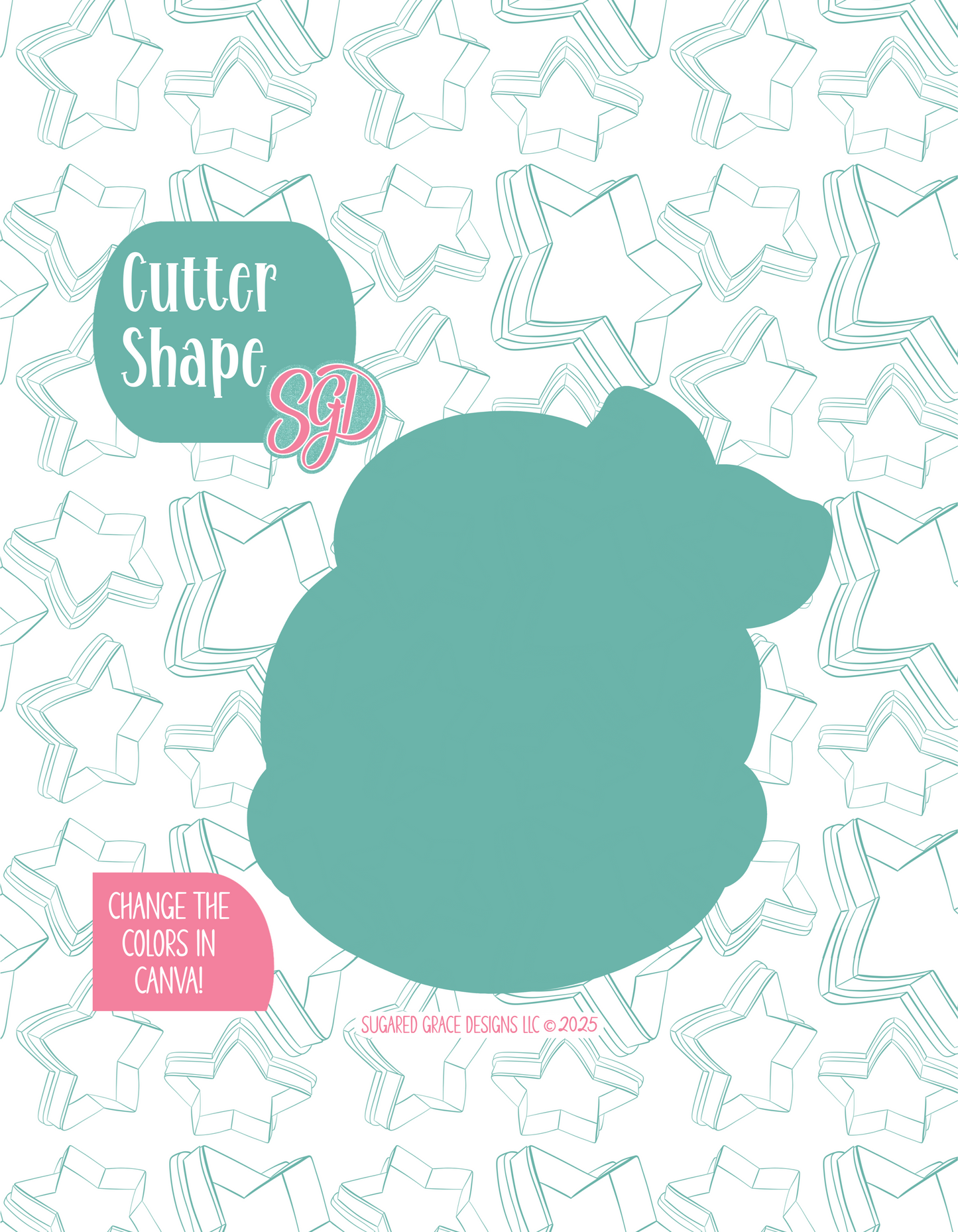 Mrs Claus Cookie Cutter with PNG Images to Match - Hand Drawn Graphics for Edible Ink Printers