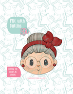 Editable Mrs Claus Cookie Cutter STL File with PNG Images to Match - For 3D Printing and Edible Ink Printers