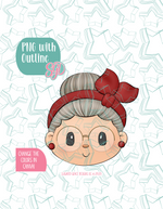 Mrs Claus Cookie Cutter with PNG Images to Match - Hand Drawn Graphics for Edible Ink Printers