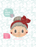 Editable Mrs Claus Cookie Cutter STL File with PNG Images to Match - For 3D Printing and Edible Ink Printers