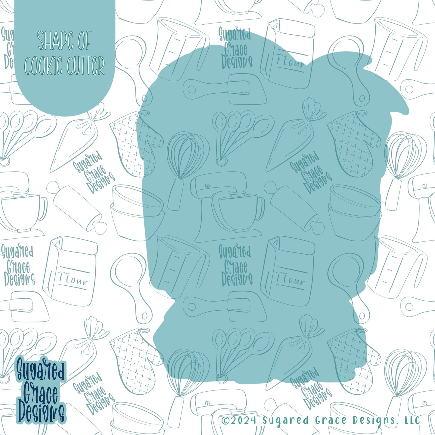 Mummy Cookie Cutter STL Files for 3D Printing with Matching Printable PNG Images for Edible INK Printers Including Eddie