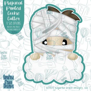 Mummy Plaque Cookie Cutter with Matching Printable PNG Images for Edible Ink Printers Including Eddie