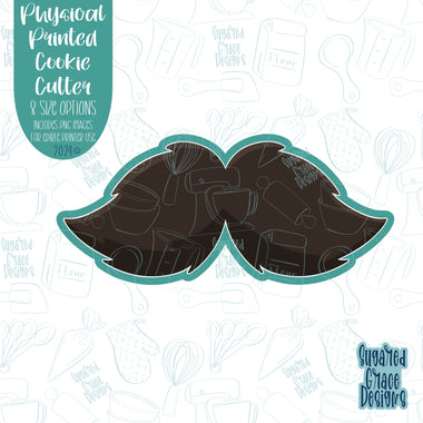 Mustache Cookie Cutter with Matching PNG Images for Edible Ink Printers Including Eddie