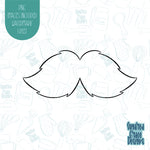 Mustache Cookie Cutter with Matching PNG Images for Edible Ink Printers Including Eddie