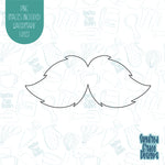 Mustache Cookie Cutter with Matching PNG Images for Edible Ink Printers Including Eddie