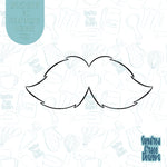 Mustache Cookie Cutter STL Files for 3D Printers with Matching Printable PNG Images for Edible Ink Printers Including Eddie