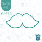 Mustache Cookie Cutter with Matching PNG Images for Edible Ink Printers Including Eddie