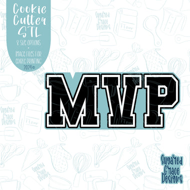 MVP Cookie Cutter STL Files for 3D Printing with Matching Printable PNG Images for Edible Ink Printers Including Eddie