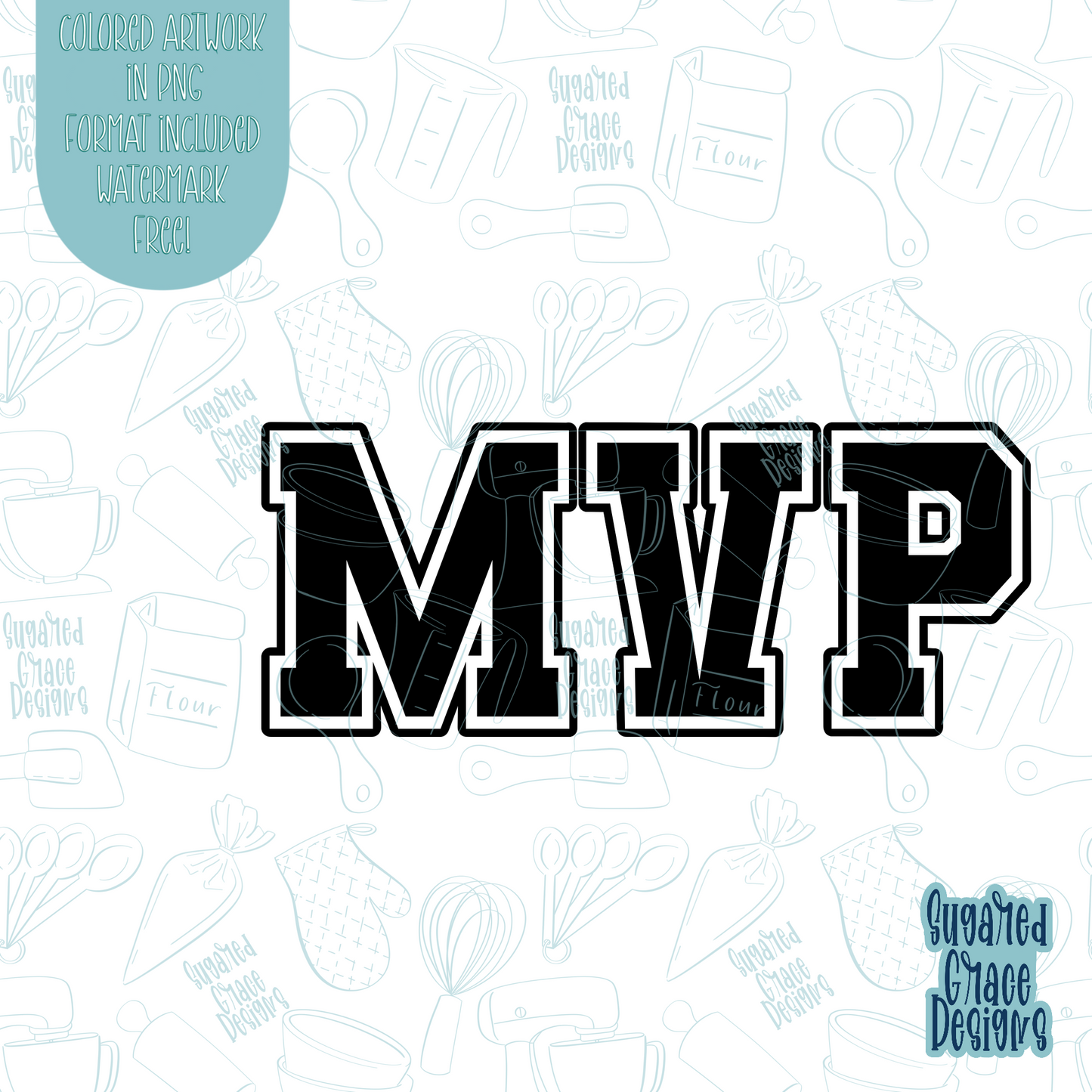 MVP Cookie Cutter STL Files for 3D Printing with Matching Printable PNG Images for Edible Ink Printers Including Eddie