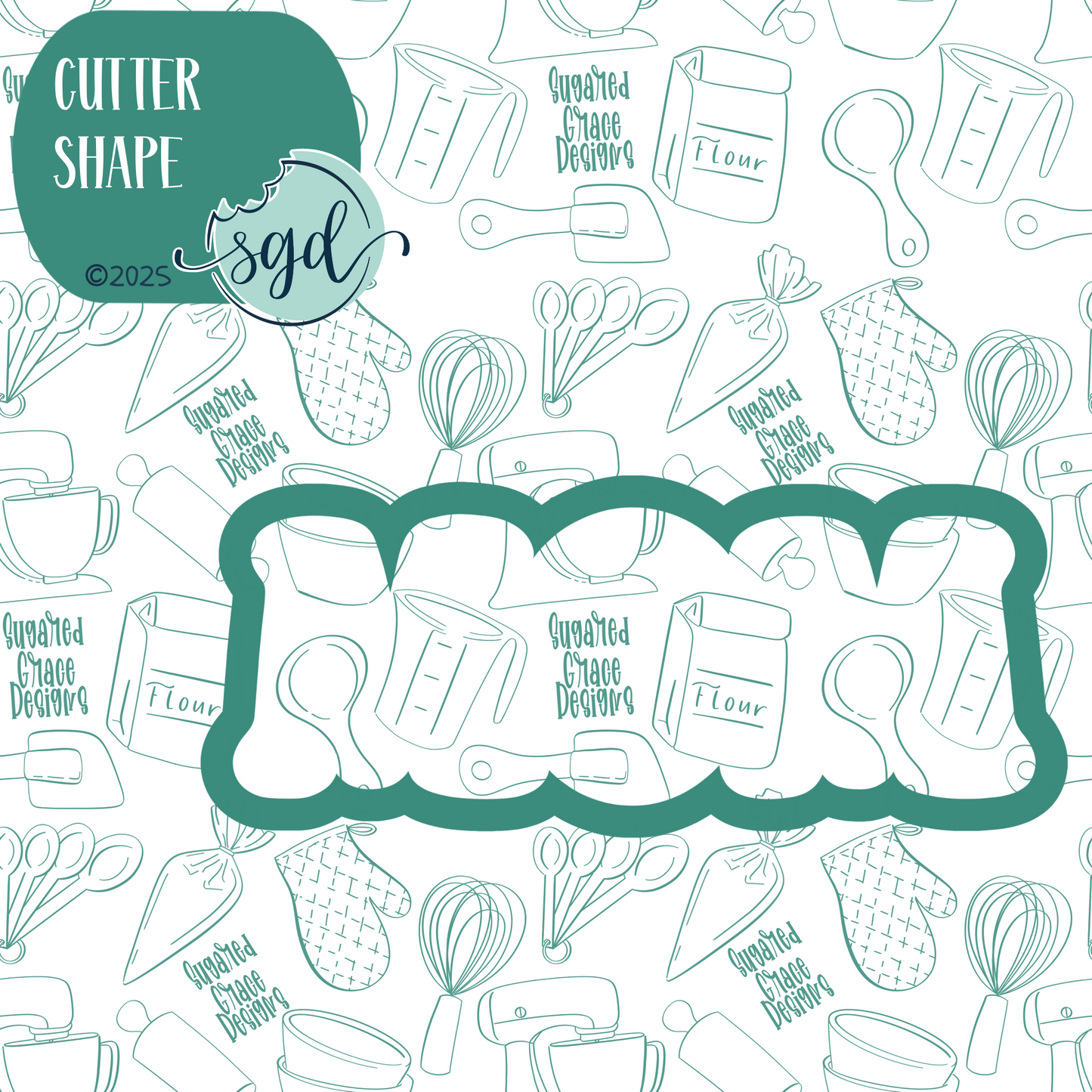Mom Word Stick Cookie Cutter with PNG Images to Match - Hand Drawn Graphics for Edible Ink Printers