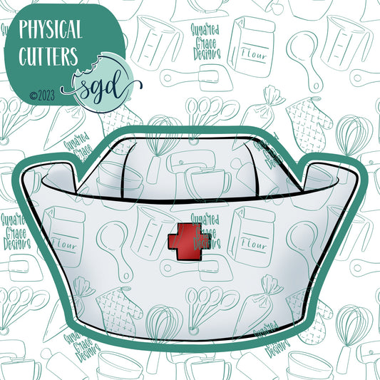 Doctor or Nurse Cap Cookie Cutter with PNG Images to Match - Hand Drawn Graphics for Edible Ink Printers