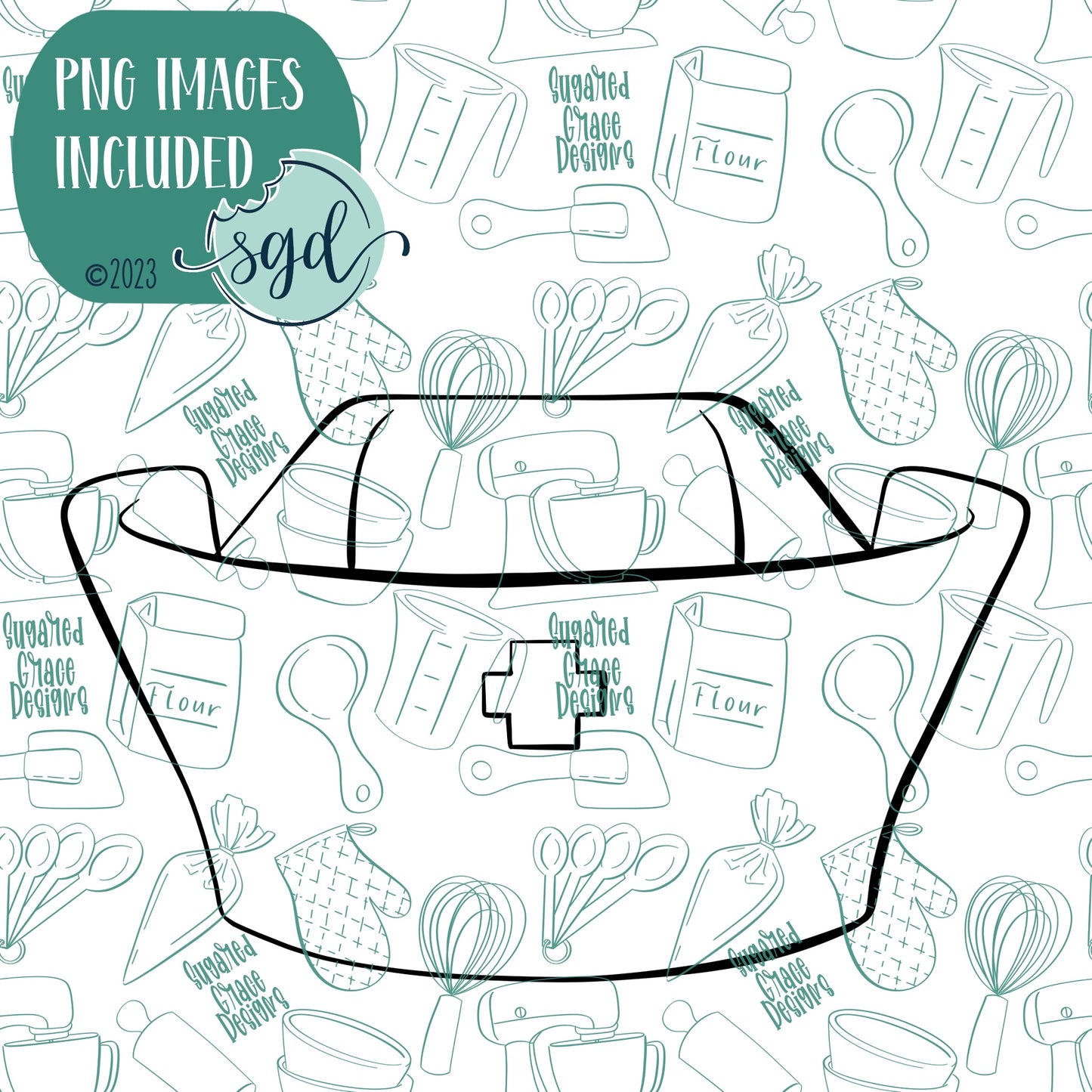 Doctor or Nurse Cap Cookie Cutter with PNG Images to Match - Hand Drawn Graphics for Edible Ink Printers