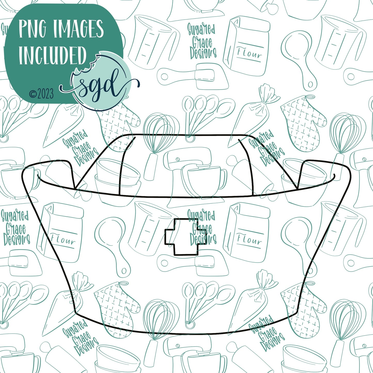 Doctor or Nurse Cap Cookie Cutter with PNG Images to Match - Hand Drawn Graphics for Edible Ink Printers