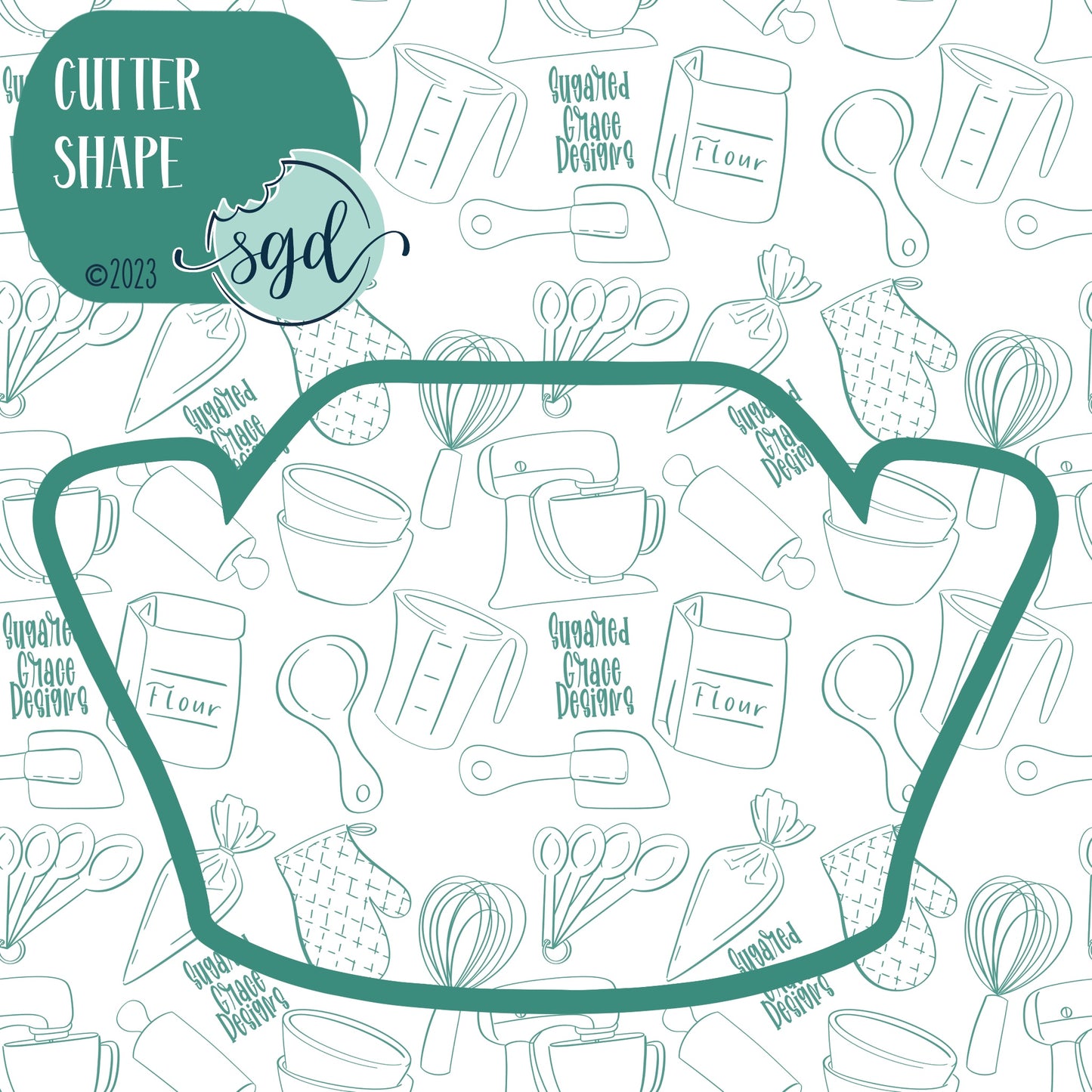 Doctor or Nurse Cap Cookie Cutter with PNG Images to Match - Hand Drawn Graphics for Edible Ink Printers
