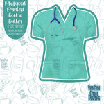 Nurse Scrubs Shirt Cookie Cutter with Matching PNG Images for Edible Ink Printers Including Eddie