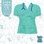 Nurse Scrubs Cookie Cutter STL Files for 3D Printing with Matching Printable PNG Images for Edible Ink printers Including Eddie