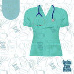 Nurse Scrubs Cookie Cutter STL Files for 3D Printing with Matching Printable PNG Images for Edible Ink printers Including Eddie