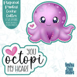 You Octopi My Heart Punny Valentines Day Cookie Cutter with Matching PNG Images for Edible Ink Printers Including Eddie