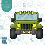 Off Road SUV Vehicle Cookie Cutter with Matching Printable PNG Images for Edible Ink Printers Including Eddie