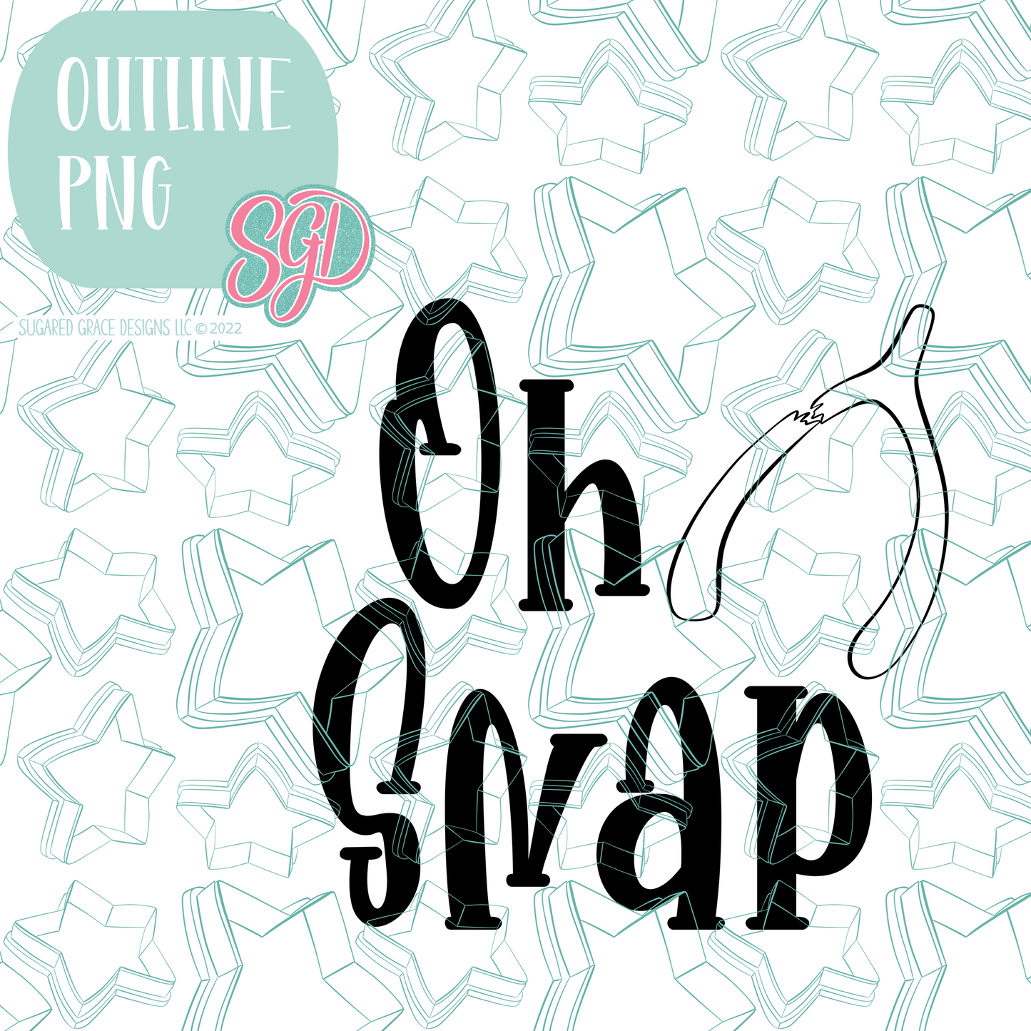 Oh Snap Plaque Cookie Cutter STL File with PNG Images to Match - For 3D Printing and Edible Ink Printers