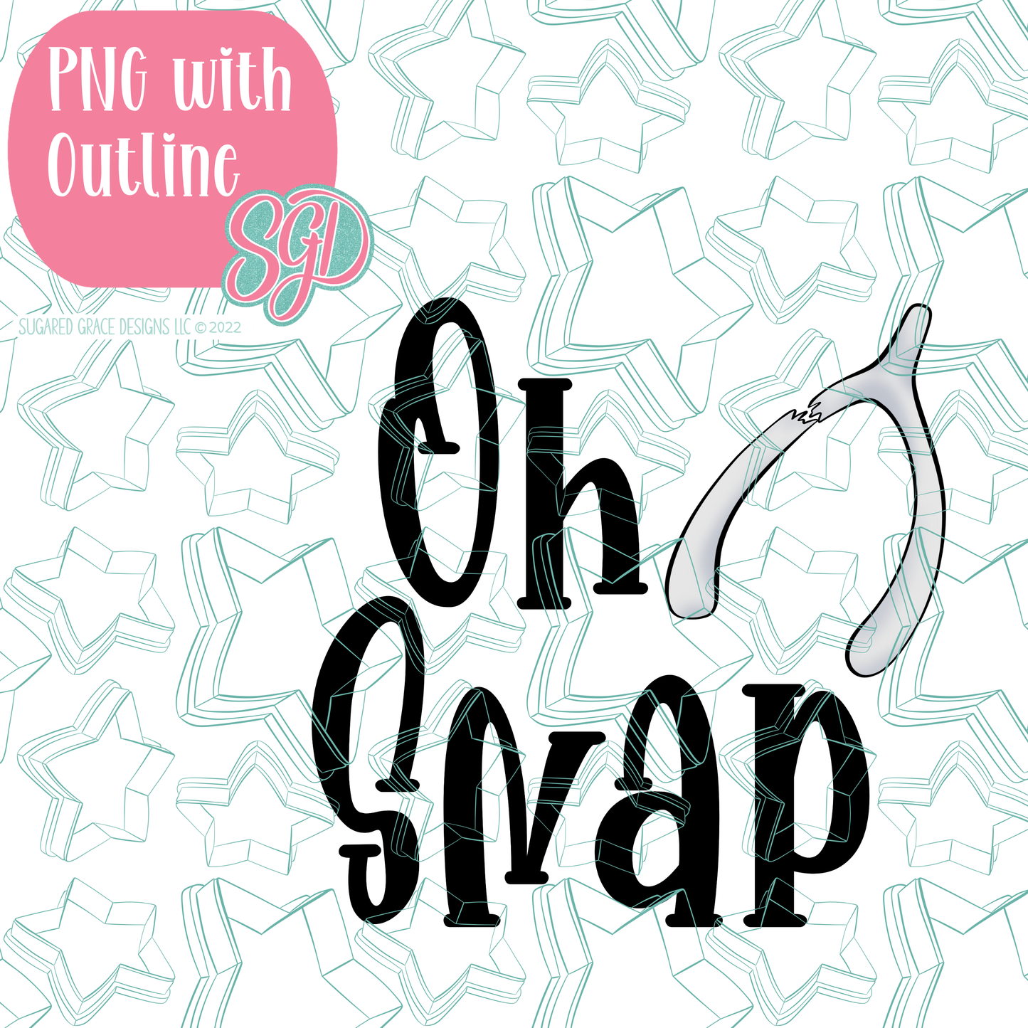 Oh Snap PNG Image for Edible Ink Printers - Hand Drawn Editable Graphics